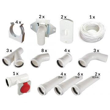 Zestaw instalacyjny odkurzaczy centralnych